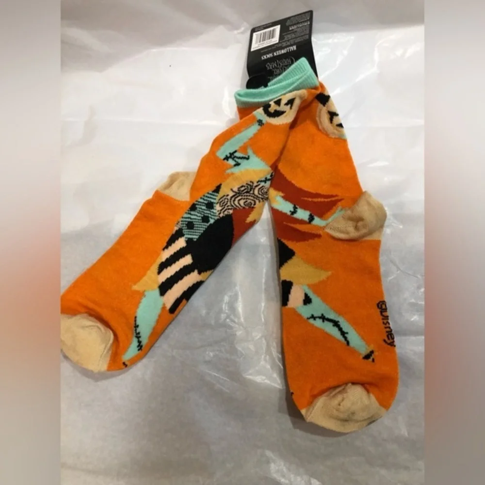 Disney’s Tim Burton’s Nightmare on before Christmas orange halloween‎ socks new